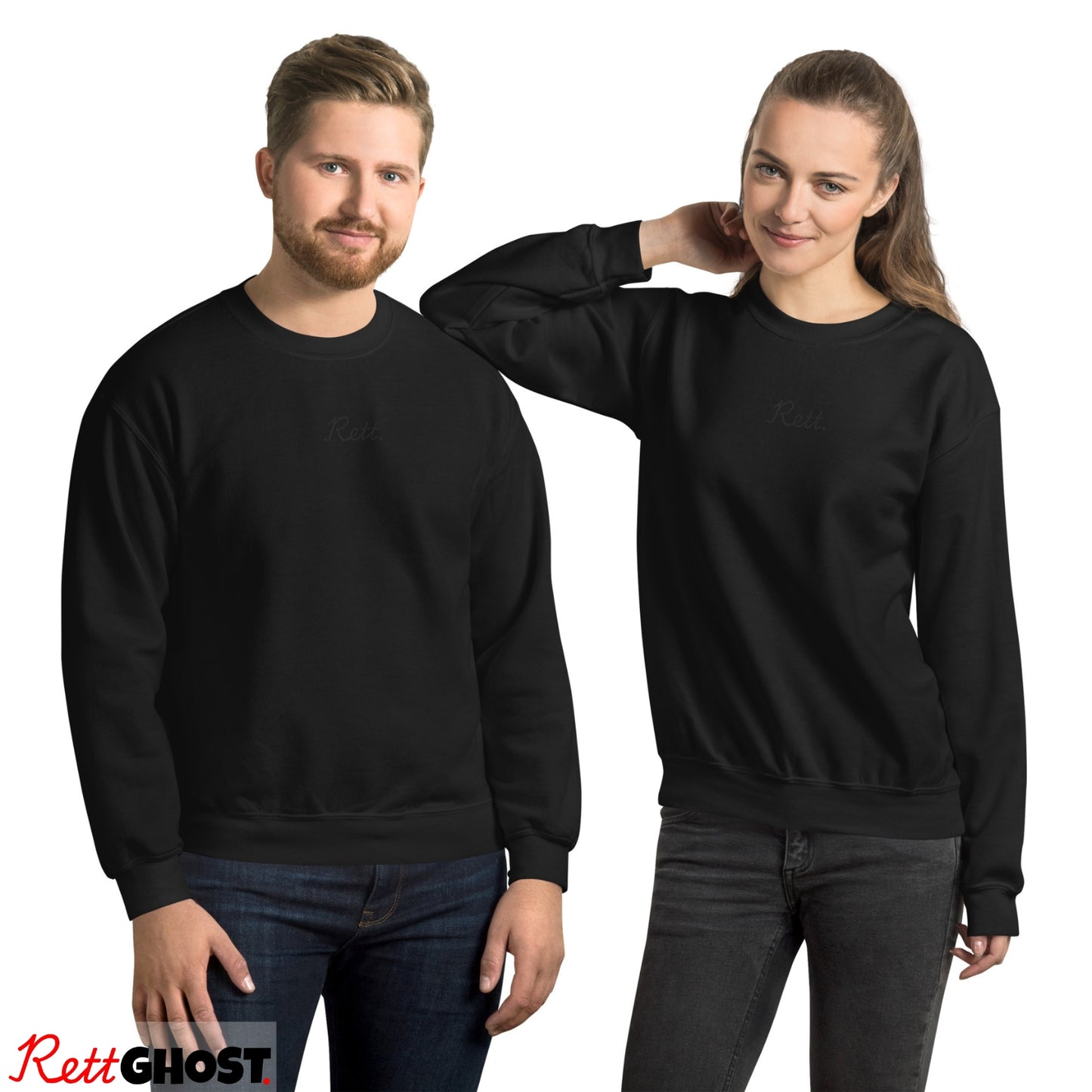 Rett. Ghost Sweater Zwart - Uniseks Design
