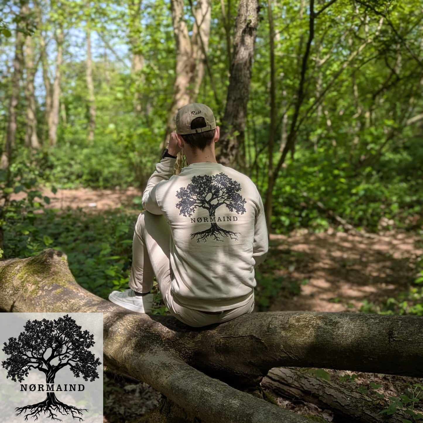 NØRMAIND Tree of life Beige Sweater