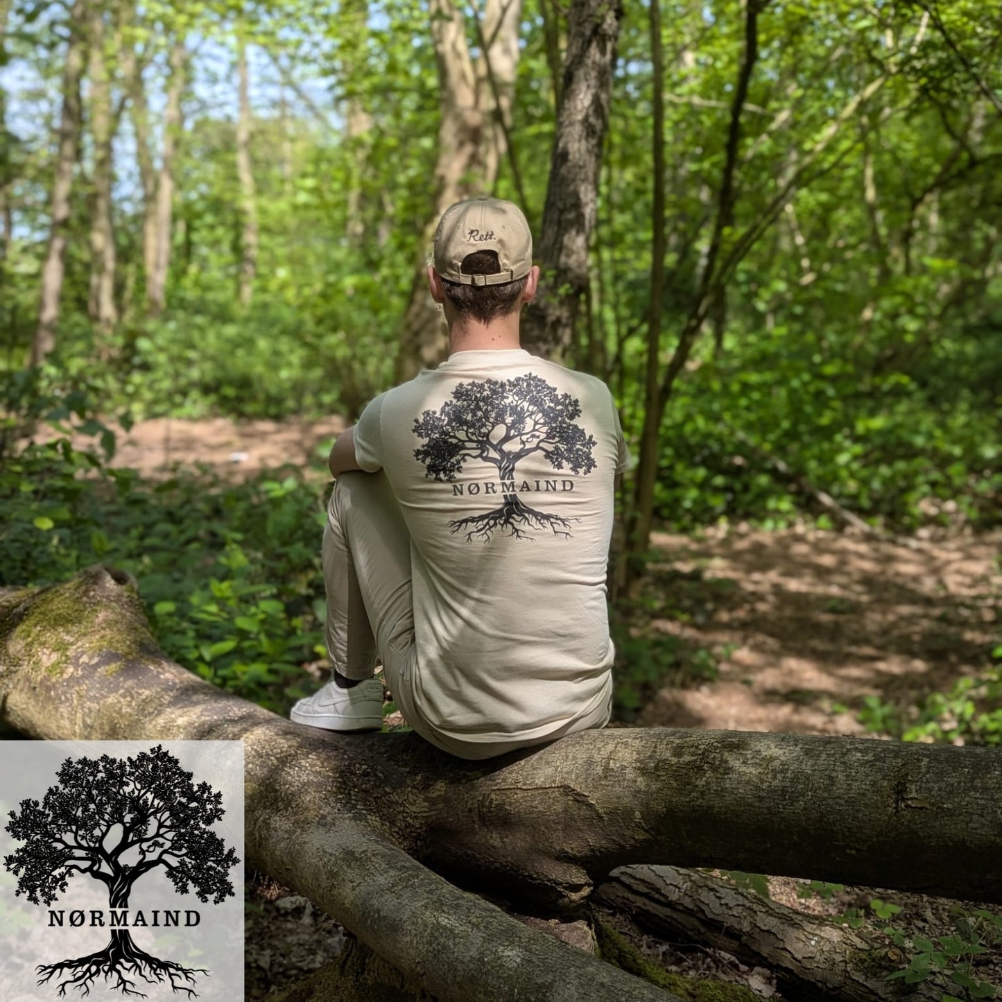 NØRMAIND Tree of life Beige T-shirt