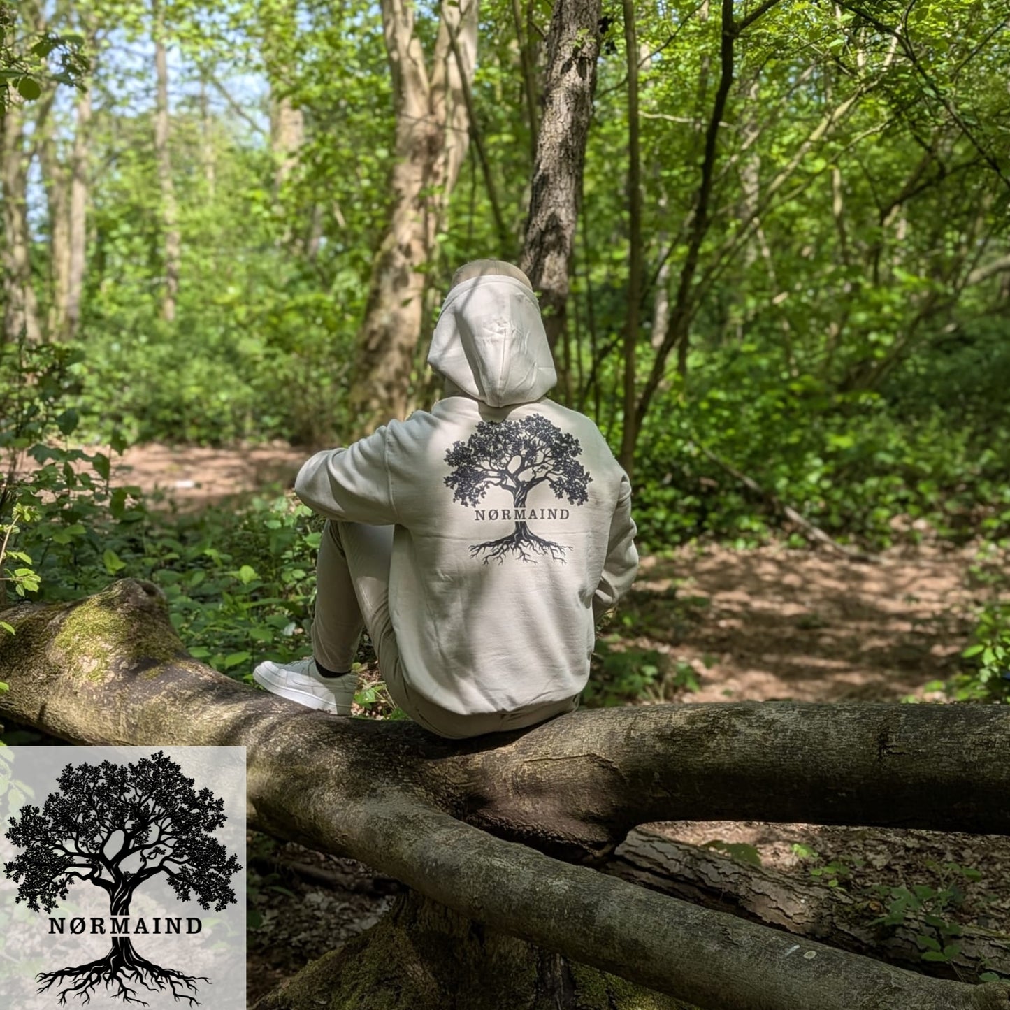 NØRMAIND Tree of life Beige Hoodie