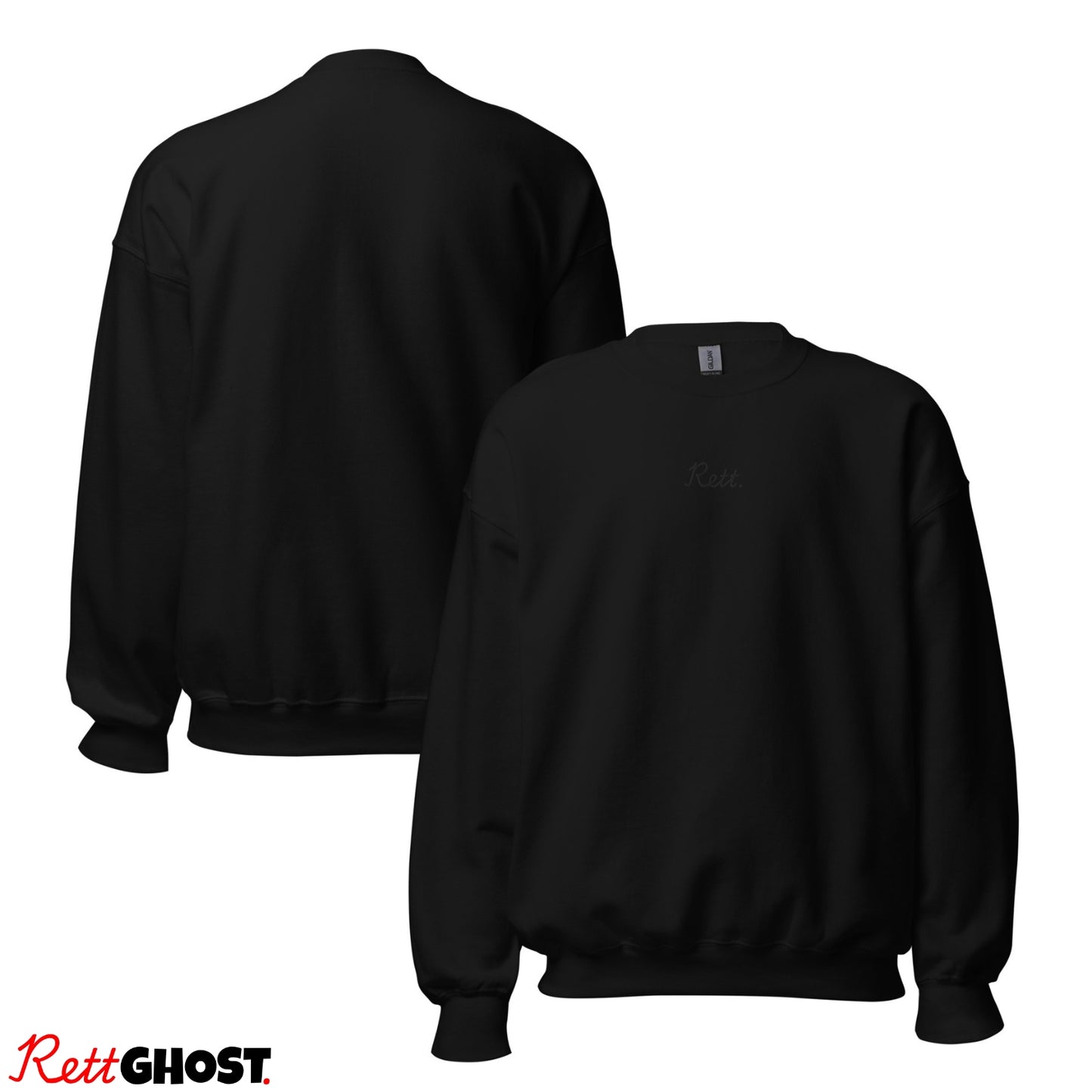 Rett. Ghost Sweater Zwart - Uniseks Design