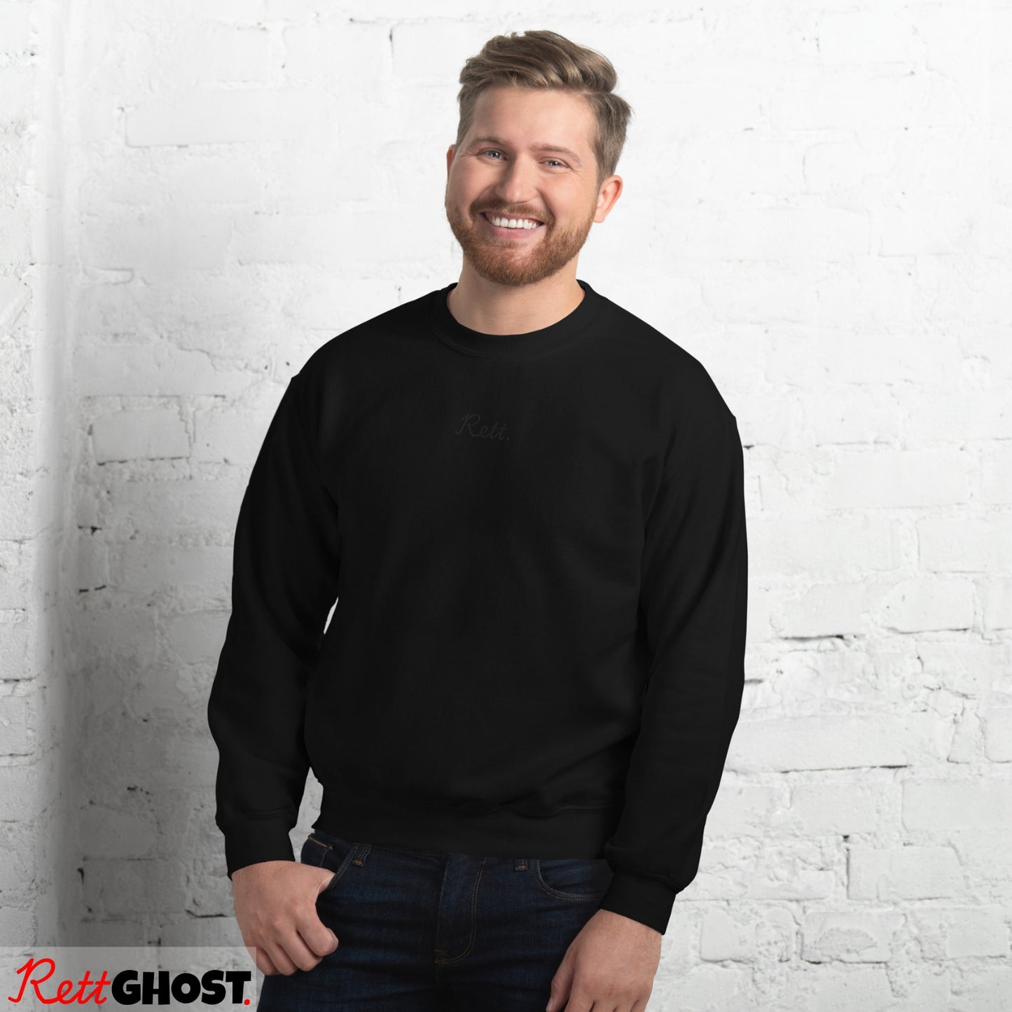 Rett. Ghost Sweater Zwart - Uniseks Design