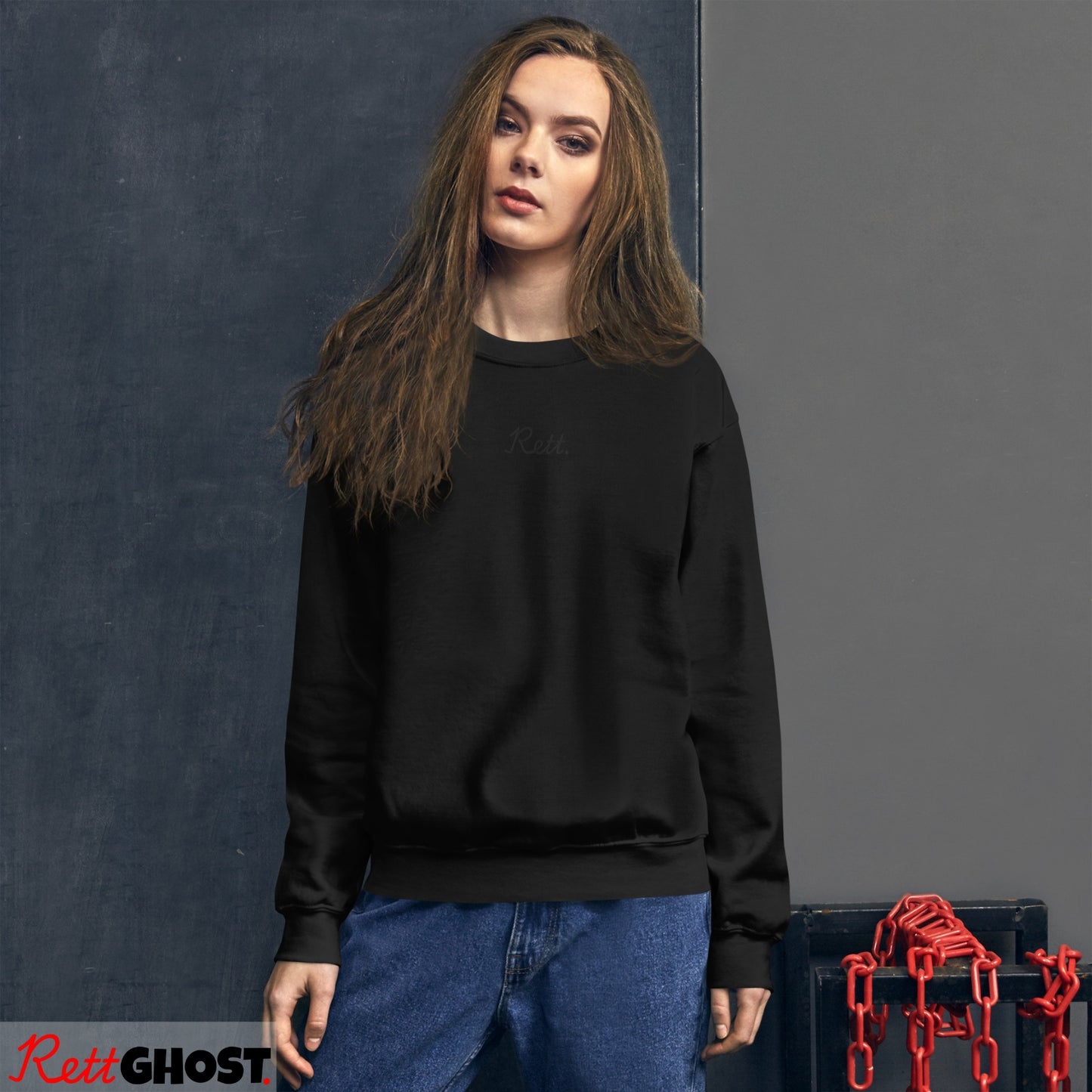 Rett. Ghost Sweater Zwart - Uniseks Design